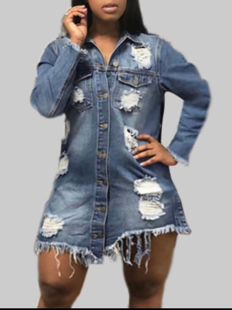 Denim Distress Jacket